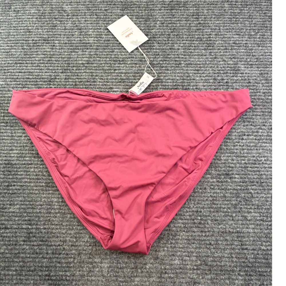Andie The Symi Bikini Bottom Mulberry Pink Ruched Back XL Resort Vacation AB431